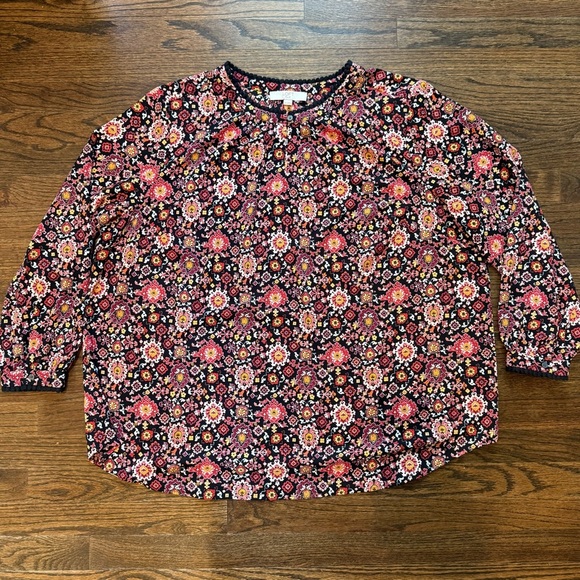 LOFT Plus Vibrant Floral Top Size 22 - Picture 1 of 7